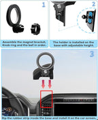 Magnetism Car Phone Holder for 2021-2024 Ford F-150 Accessories Compatible with MagSafe Hands-Free 360 Degree Rotation Adjustable Cell Phone Mount Does Not Affect Air Vent