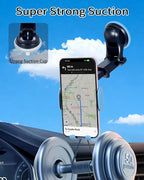 Wireless Car Charger Mount with Air Vent Clip & Suction Base, 15W Fast Auto-Clamping Charging Phone Holder for iPhone 17/16/15/14, Samsung S24/S23, etc.(Blue)