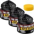 Premium Tire Coating & Trim Restorer, Tire Coating Paste Rapid Acting, Bring Back the Original Deep Black Shine to Rubber and Plastic (3PCS)