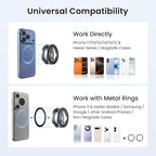 Itramax Magnetic Phone Holder for Gym,Double Ring Magnetic Gym Phone Stand,360° Adjustable Cell-Phone Mount for iPhone 17 Air 16 15 14 13 12 Pro Max,Mag/Safe Case,Metal Surfaces,Alloy Base,Golf Cart