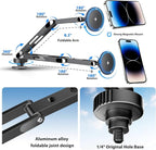 Wireless Charging Phone Mount for Ford Bronco 2021-2026 2/4 Door, Aluminum Alloy Phone Holder, Magnetic Wireless Charger for Ford Bronco, for Ford Bronco Accessories with C-C Cable