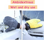 2 Pack Car Wash Mitt Scratch-Free Microfiber Car Wash Mitts Auto Interior Exterior Cleaning Gloves for Car Washing Detailing Home Cleaning Gloves