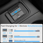 2 Pack 90W 12 Volt USB Outlet Panel Wall Mount Ouffun Dual 36W PD & QC3.0 18W Car USB Port Charger Socket with Dual 65W USB C Cable for Car Bus RV Truck