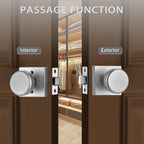 6 Pack Brushed Nickel Door Knobs Interior, Pismo Doorknob with Square Rosette for Hall