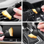 Car Interior Cleaning Brush with Ultra Soft Bristles, Car Duster Interior, Auto Detailing Brushes Dusting Car Accessories for Dashboard, AC Vents, Leather, Scratch-Free (2Pcs_Yellow)