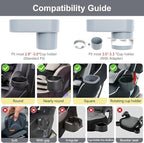 Car Seat Snack Tray for Toddlers - 3 Inch Cup Holder Fits Most Sippy Cups & Straw Bottles with Dip Well, Mess-Free Square Kids Travel Tray Road Trip Essentials, Grey