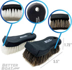 Upholstery Brush Set, Carpet and Car Cleaning Brushes, Horsehair Detailing Brush for Upholstery Cleaner, Leather, Interior, Boat, Couch, and Sofa Cleaning