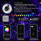 AKEPO MIni Size 3.2W 6-Hole RGB Multi-Color Fiber Optic Lights, APP Control 13.1ft 240pcs*0.75mm/0.03in Optical Fiber Several Color Chasing Sound Activated Timer Star Ceiling Sky Light
