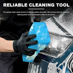 Car Wash Sponge, Large Scratch-Free Cross Cut Sponge for Soap and Rinseless Washing, Durable Ultra Soft Foam Grid Extra Absorbent Car Cleaning Sponge Pad, Car Accessories (Sky Blue)