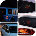 Car LED Heart Ambient Light Angel Devil Patterns,Rear & Side Window Decor,12 Lighting Modes USB Powered,Romantic Gift for Car Owners (Red Devil)