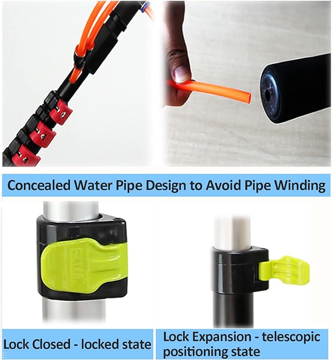 Outdoor Window Cleaning Kit Solar Brush & Water-Fed Pole System for Solar Panels Efficient Cleaning Solution for Photovoltaic & Solar Energy Easy to Use