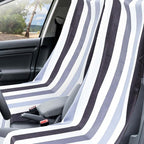 Hahafelt 2 Pack Car Seat Towel Covers with Storage Bag, 63 x 32 Inch Universal Non Slip Waterproof Sweat Protector for Car Truck, Gym Swimming Running, Machine Washable (Black Vertical Stripes)