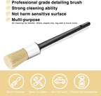 HMPLL 10pcs Car Detailing Kit, Premium Detailing Brush Set Includes 5 Soft Car Detailing Brushes, 3 Wire Brush, 2 Air Vent Brush for Cleaning Car Interior and Exterior Detailing, White