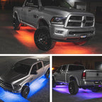 LEDGlow 6pc Multi-Color Truck Slimline LED Underbody Underglow Accent Neon Lighting Kit - 10 Solid Colors - 13 Unique Patterns - Music Mode - Water Resistant Tubes - Includes Control Box & Remote