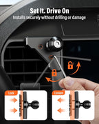 APPS2Car Magnetic Car Mount for Ford F-150 2021-2026 Air Vent Phone Mount, MagSafe Strong Magnet Holder, Metal Socket Arm - No Shake, No Block Airflow, No View Drop