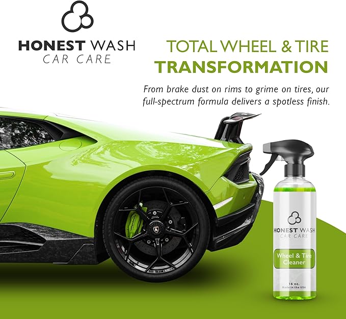 Wheel Cleaner – Full Spectrum Formula for Wheels, Rims, and Tire Sidewalls | Removes Dirt, Grease, Grime, and Brake Dust | Quick, Effective, and Safe for All Wheel Types (16 Fl Oz (Pack of 1))