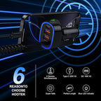 60W Type C Super Fast Samsung Car Charger for Galaxy S26/S25 Ultra/A17/Z Flip7/Fold7/A56/A16 iPhone 17 16e 16 Pro Max Pixel 10A, 4-Port USB C & USB A Car Phone Charger Adapter+4FT Type C Coiled Cable