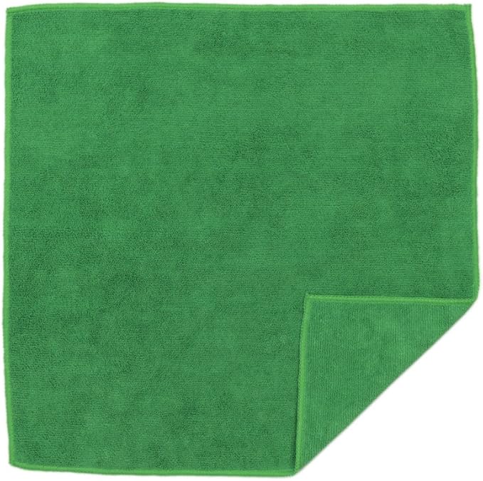 CARCAREZ Premium Microfiber Detailing Towels, 340 GSM Lint Free Car Buffing Waxing Polishing Drying Towels (6, Green, 16x16 Inch)