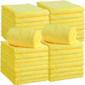Shimeyao 30 Pcs Edgeless Microfiber Plush Towels for Cars Detailing Drying Wash Polishing Absorbent Cleaning Cloths, 500 GSM (16 x 16 Inch,Yellow)