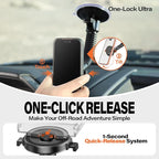 A2C One-Lock Ultra Off-Road Truck Phone Mount, Magnetic Alignment with Automatic Dual-Latch Locking System, One-Hand Quick Release, 4.33" Heavy-Duty Vacuum Suction Cup, Anti-Shake Double-Rib Metal Arm