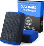 2 Pack 2 in 1 Clay Scrubber Car Clay Bar Auto Detailing Kit, Car Clay Wash Sponge, Premium Grade Magic Clay Mitt Towel, Easily Cleans Paint Contaminants, Debris, and Road Grime Light Overspray