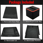 Car Trunk Organizer with Cooler Bag, 90L Portable Trunk Cargo Organizer for SUV Truck Sedan, 3 Compartments Collapsible Car Storage Box with Lid, 4 Removable Dividers