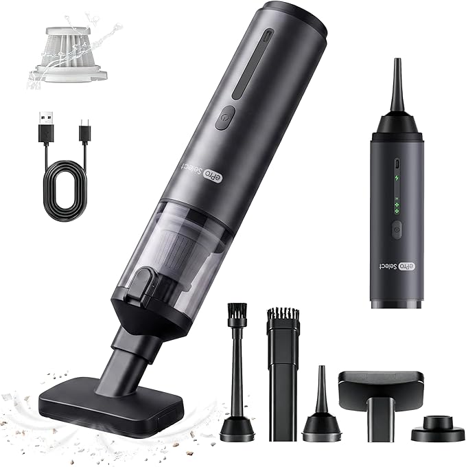 Apical Life Handheld Vacuum Cleaner, EV1396 Cordless 100W 16000Pa Strong Suction with 14–24 Min Runtime, Multi-Nozzle Design & Floor Brush for Home Cleaning, Car Detailing & Tight Spaces