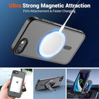 SUPFINE Magnetic for iPhone SE Case 2022 (3rd)/2020 (2nd), iPhone 8 Case (Compatible with MagSafe) (Military Grade Drop Protection) Translucent Matte Phone Cover,Black