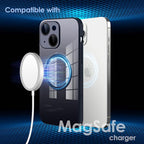 Guppy Compatible with iPhone 13 with MagSafe Case, Magnetic Gradient Case with MagSafe Charging, Gradient Glass Back Cover with Lens Film-Black