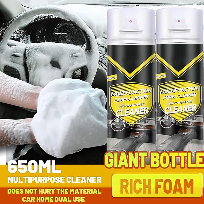 Multifunctional Foam Cleaner, Multifunctional Car Interior Foam Cleaner, Clean Your Dirty Like Magic, No Damage to the Car Interior(2pcs) (2)