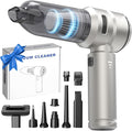 Portable Cordless Car Vacuum Cleaner, 21000Pa Handheld Vacuum with 3 Suction Modes, Type-C Fast Charging, Mini Vacuum for Home, Office, Desk, Keyboard – Bright Silver