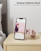 MiiKARE Travel Essentials Airplane Phone Holder, Universal Handsfree Phone Mount for Flying with 360 Degree Rotation, Travel Must Haves Phone Stand for Desk, Tray Table, Purple&Pink