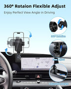 PZK Car Phone Holder for Hyundai Elantra 2021-2025 2026 SE/SEL/Sport/Limited/N Line Accessories Custom 8-Inch/10.25-Inch Screen Auto Lock Car Phone Mount with 360° Rotating Extension Rod