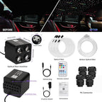 36W 4-Color Twinkle&RGBW Meteor Starlight Headliner Kit, 2-in-1 Fiber Optic Light Engine with APP Control, 1200pcs0.03in13.1ft Shooting Star Ceiling Lights, Sound-Activated Star Sky Decor for Car&Home