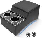 Upgraded Center Console, Truck Bench Front Seats Center Console Organizer and Storage, Cup & Phone Holder for Minivan, SUV, Middle Van