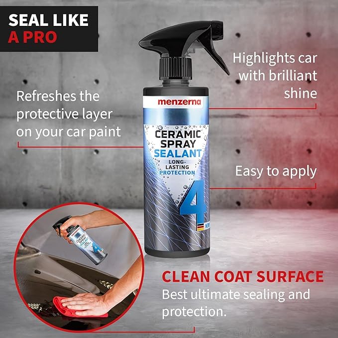 Menzerna Ceramic Spray 16oz I Ceramic Coating Spray Wax for Ultimate Protection and High Shine I Seals the Car Paint and Protects against Dirt, Bugs and Environmental Impacts I Brilliant Finish