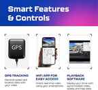 AZDOME PG17 2CH Mirror Dash Cam 4K - 12" Touch Screen - 24H Parking Mode - Mirror Dash Cam - Minimize Blind Spots - Built-in GPS & WiFi - Reverse Assist - Supports Voice Command