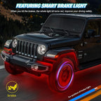 8 Pods RGB LED Rock Lights for Jeeps Trucks Golf Cart ATV UTV RZR SUV Offroad Pickup Car, Waterproof Multicolor Underglow Kit with APP Music Mode Underbody Neon Light Vehicle Underneath Accent 12V