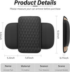 Amiss Car Center Console Cover, Upgraded Leather Car Armrest Cushion with 2 Storage Pockets, Universal Waterproof Cushion Pad, Non-Slip Car Interior Accessories, Fits Most Sedans SUVs Trucks (Black)