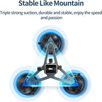 Triple Suction Cup Camera Car Mount Holder, Heavy Duty Tripod Window Windshield Dash Dashboard Inside Outside Sucking Attach Accessories for GoPro Insta360 DJI Action Osmo Pocket DSLR Accessory