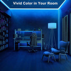 Tatazone 32.8ft Ice Blue COB Led Strip Lights with RF Remote, Dimmable Bright Adhesive Indoor Led COB Light Strip for Cabinet, Painting, Room, Bed