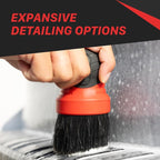 Maxshine Universal Gray Ultra Soft Large Bristle Brush with Storage Rack – Curved Grip & Ultra Soft Bristles – Ideal for Dashboard, Displays, Air Vents – Premium Interior Detailing Brush