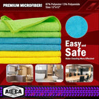 AIDEA Microfiber Cleaning Cloth, 600PK, Microfiber Towels for Cars, Shop Towels Cleaning Rags, Premium Wash Cloths, Absorbent Towel for SUVs, House, Kitchen, Commercial, Cleaning Supplies 12×12"
