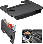 2-in-1 Steering Wheel Desk - Steering Wheel Tray Table with Seat Gap Filler Organizer | Car Food Tray for Driver | Car Desk for Laptop & Eating - Work Road Trip Essentials Accessories