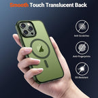 SUPFINE Magnetic for iPhone 13 Pro Max Case (Compatible with MagSafe) (Military Grade Drop Protection) Slim Translucent Matte Shockproof with Anti-Fingerprint Phone Case,Cangling Green