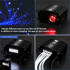 AZIMOM 2-in-1 Twinkle Meteor Fiber Optic Starlight Headliner 200pcs 0.3in 6.5ft Twinkle Stars+ 180pcs Shooting Star Sound Mode APP& Remote Control Starlight Meteor Kits for Car Home Ceiling