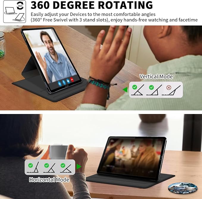 Case for Kindle Scribe,360 Degree Rotating Swivel PU Leather Stand Flip Folio Cover with Auto Wake/Sleep for Amazon Kindle Scribe Cover 10.2 Inch (2024/2022 Release),Dream Catcher Wolf