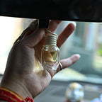 Llum Lemongrass Hanging Car Air Freshener – Luxury Automotive Perfume Diffuser 10ml (0.34 fl oz), Long-Lasting Fragrance, Alcohol-Free Non-Toxic Scent, Glass Bottle With Wood Cap & AC Vent Clip