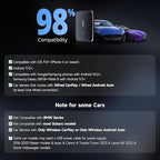 Wireless CarPlay Adapter, Magic AI Box with Dual-WiFi Stability, Wireless CarPlay Box Compatible with Wired Factory CarPlay & Android Auto, Support for YouTube/Netflix(Black)