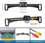 GLK Backup Camera Rear View Camera AHD 1080P Night Vision Reverse Camera, License Plate Backup Camera with 6 LED Lights,170 Degree Wide View Angle, IP69K Waterproof, for 12-24V Pickup Car Truck RV SUV